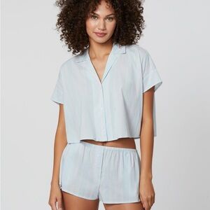 Women's SUNBURST STRIPED SLEEP SHIRT in Seaglass Stripe size XL